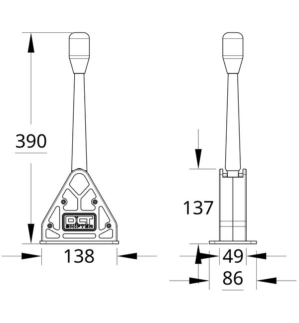 Sequential shifter 390GTE Carbon Fiber Gloss